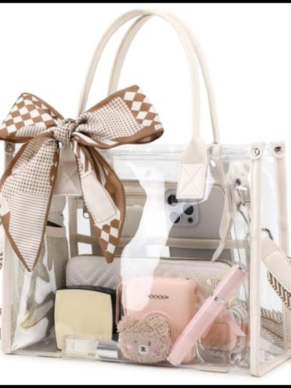 Clear Tote Bag Stadium Approved Transparent PVC Purse with Guitar Strap